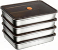 Stainless Steel Food Containers with Airtight Lids – 4 Piece Set, 95 oz