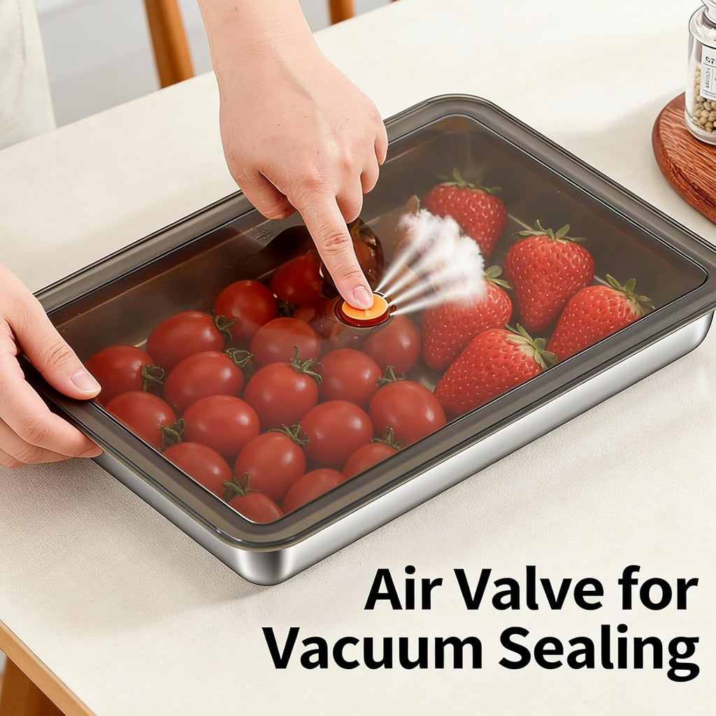 Stainless Steel Food Containers with Airtight Lids – 4 Piece Set, 95 oz