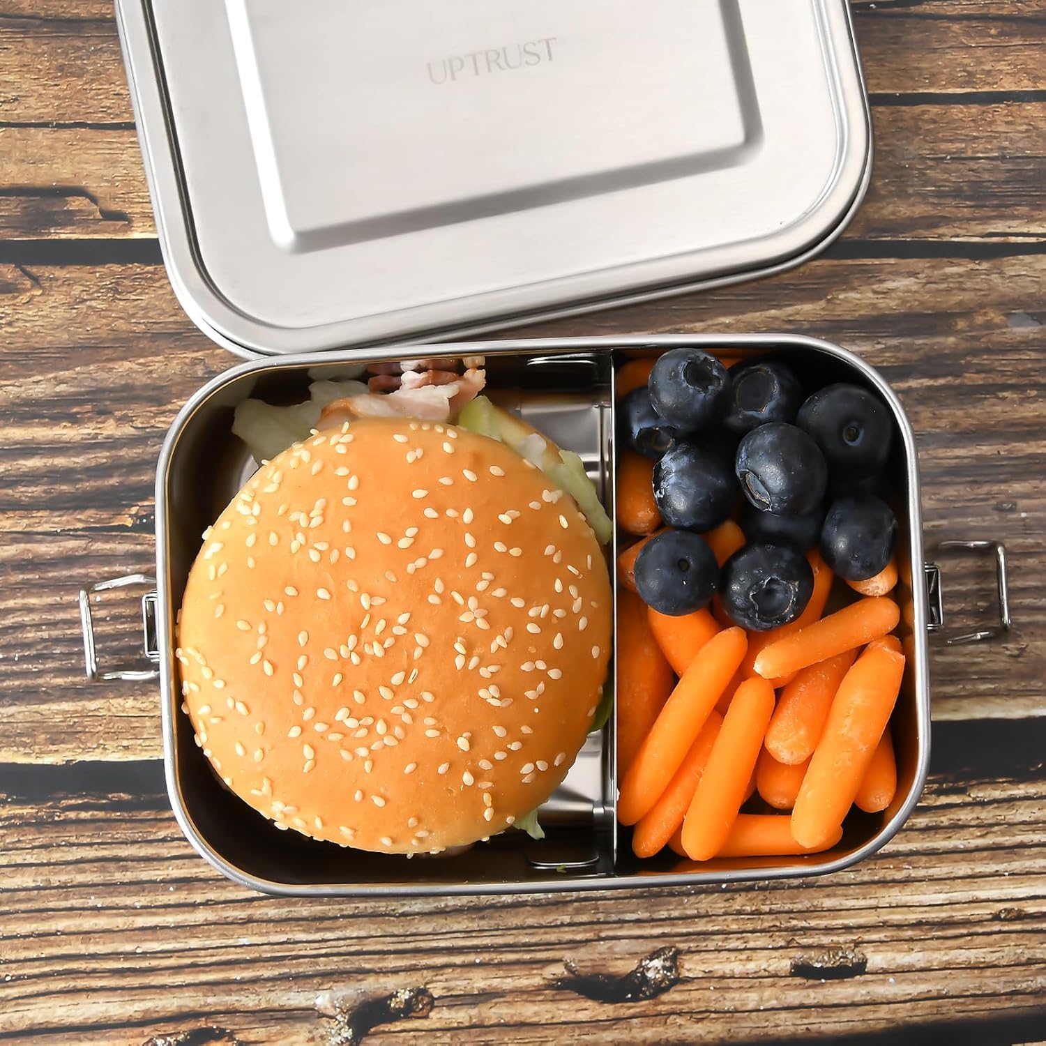 Leak-Proof Stainless Steel Lunch Box with Divider – 40 oz