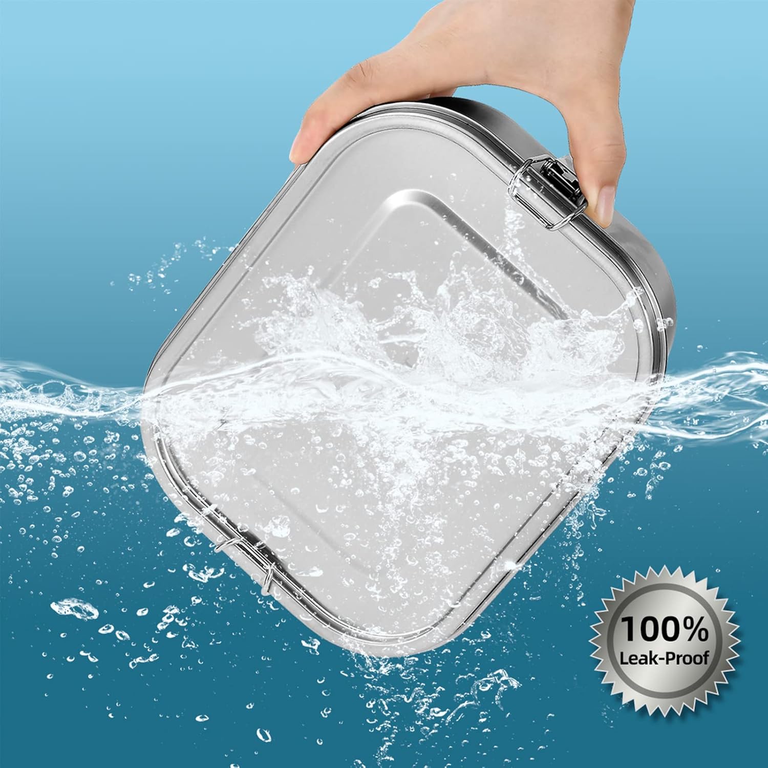 Leak-Proof Stainless Steel Lunch Box with Divider – 40 oz