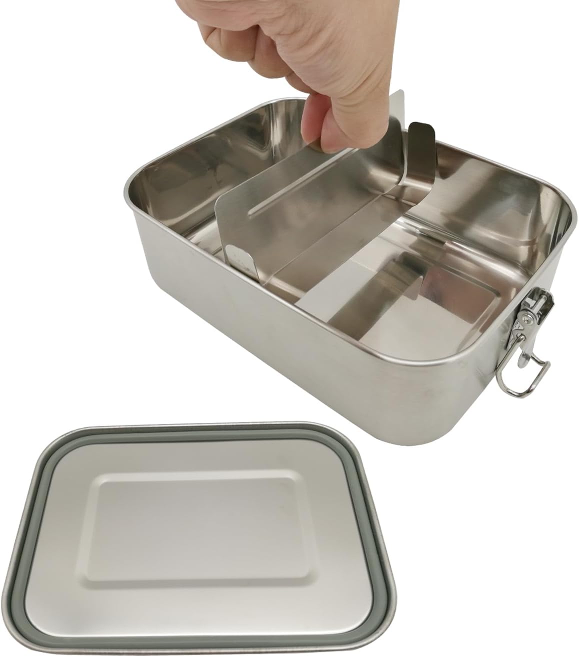 Leak-Proof Stainless Steel Lunch Box with Divider – 40 oz
