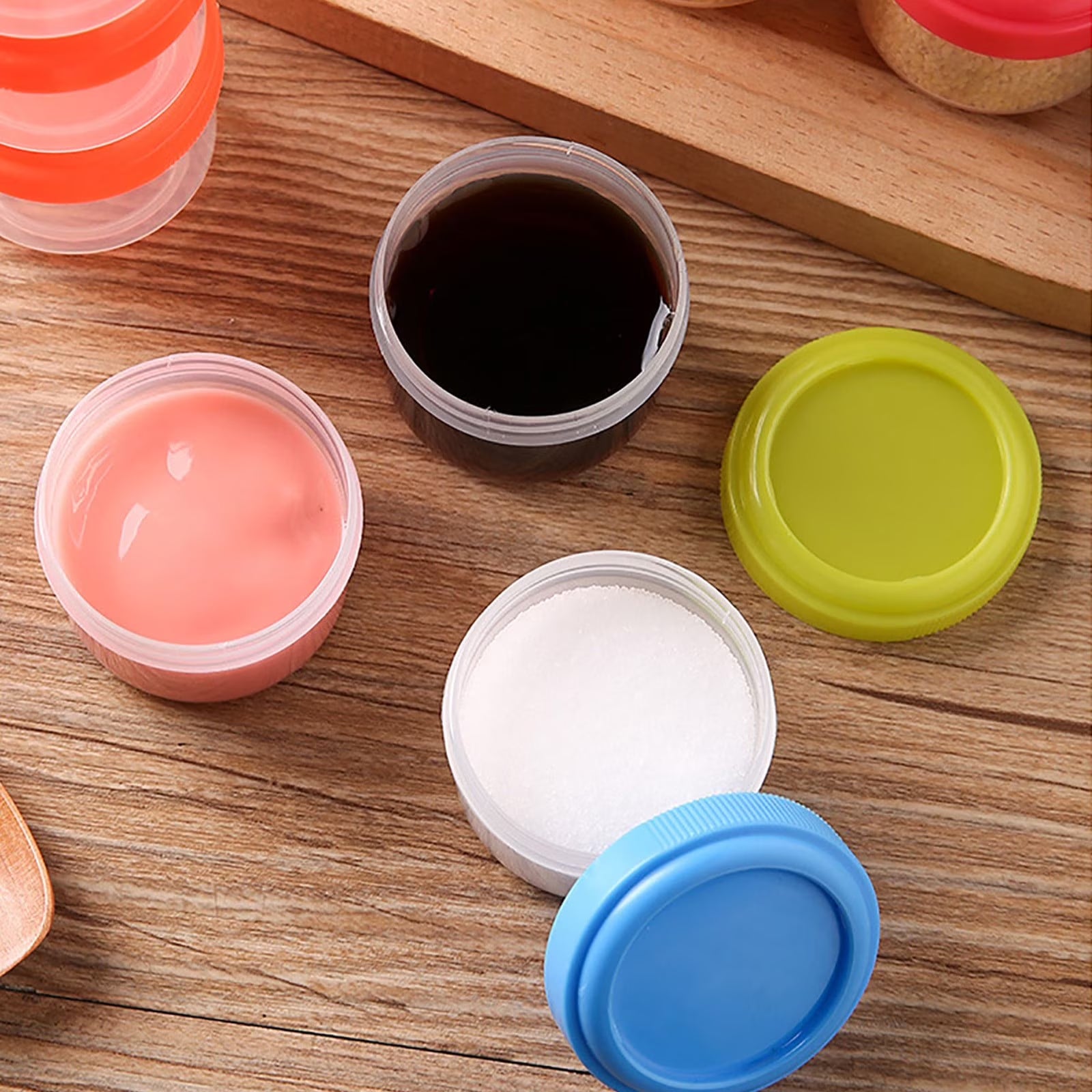 Reusable Travel Condiment Containers with Lids – 4 Piece Set