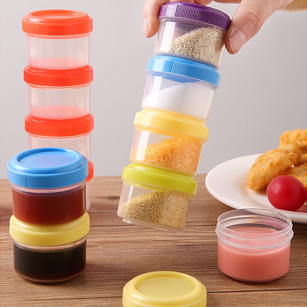 Reusable Travel Condiment Containers with Lids – 4 Piece Set