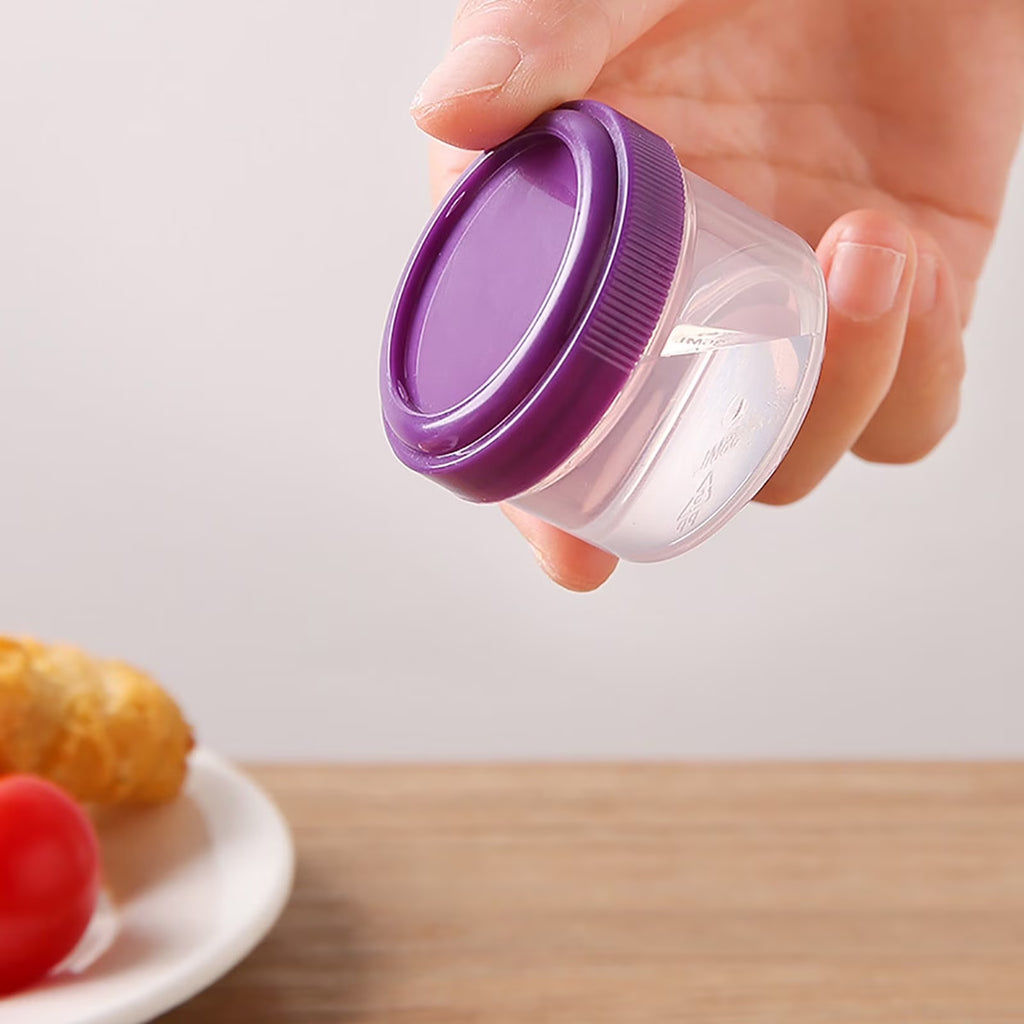 Reusable Travel Condiment Containers with Lids – 4 Piece Set