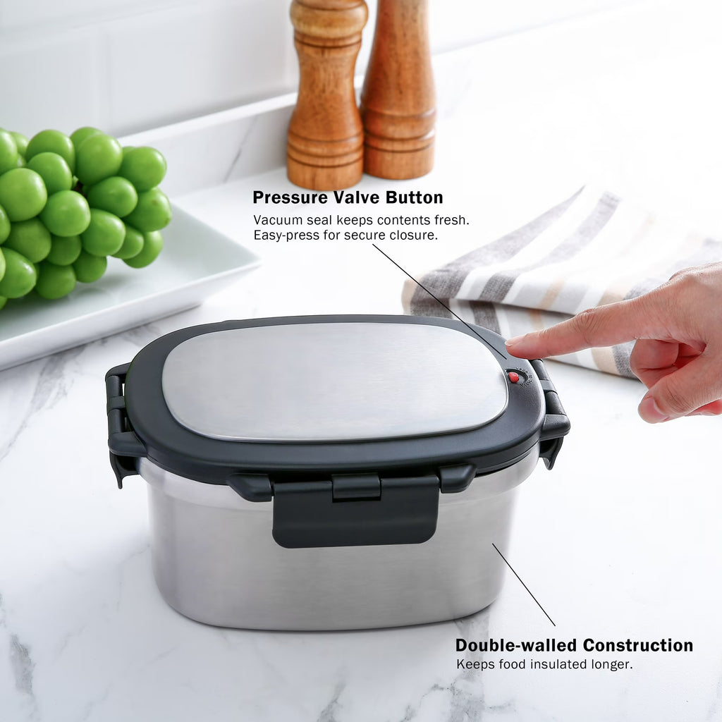 Insulated Stainless Steel Lunch Box with Lid – 4 Pack, 33 oz