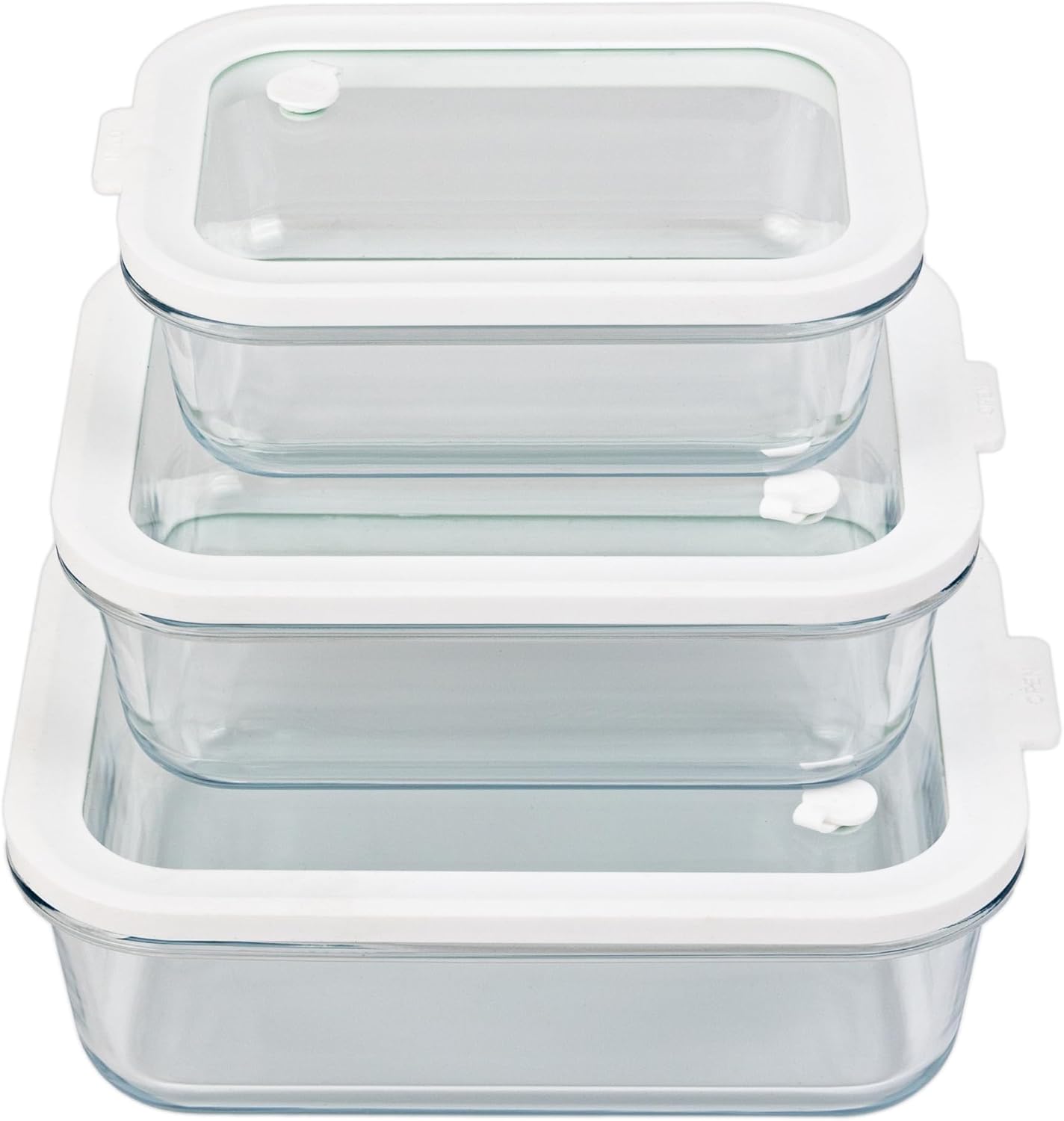 Glass Food Storage Containers with Glass Lids – 3 Piece Set