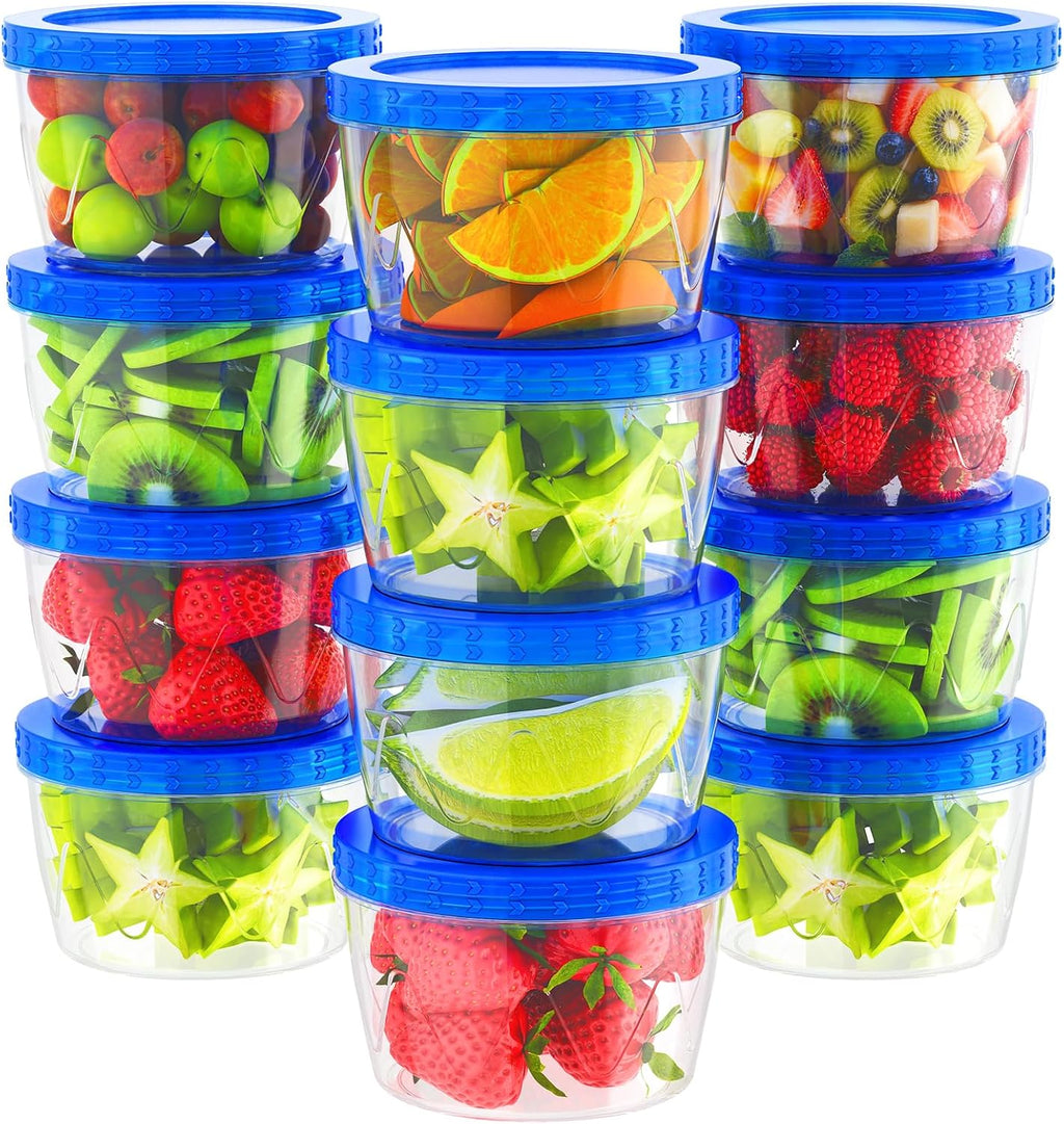 Reusable Freezer Storage Containers with Twist Lids – 12 Pack, 17 oz