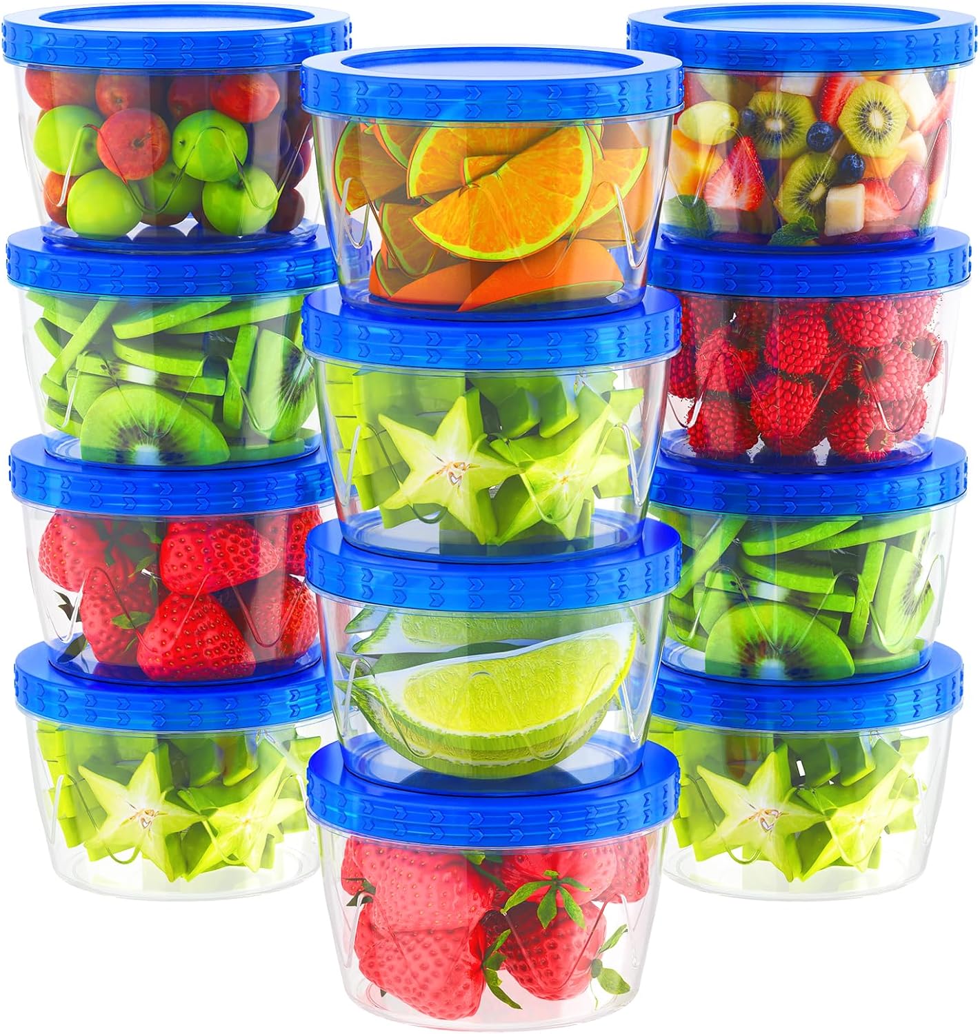 Reusable Freezer Storage Containers with Twist Lids – 12 Pack, 17 oz