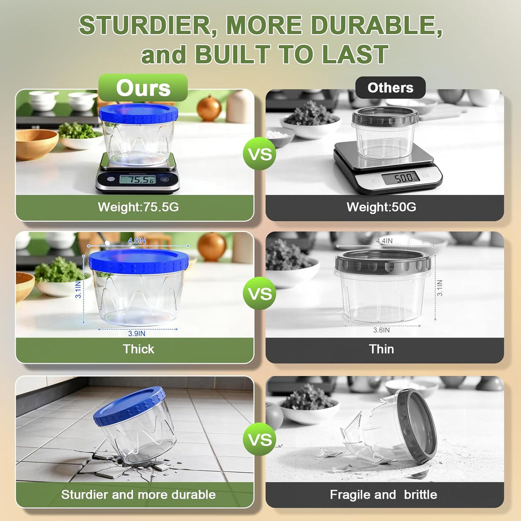 Reusable Freezer Storage Containers with Twist Lids – 12 Pack, 17 oz