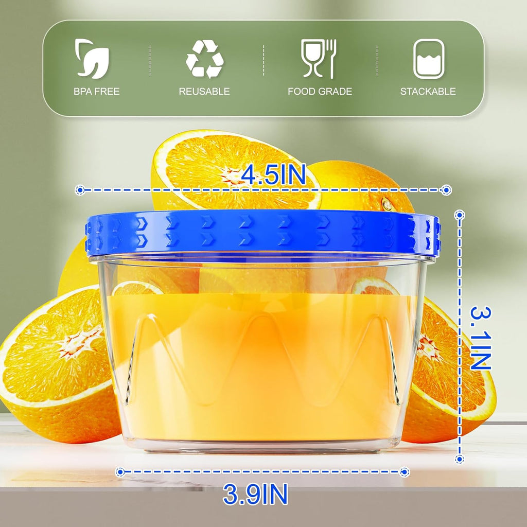 Reusable Freezer Storage Containers with Twist Lids – 12 Pack, 17 oz