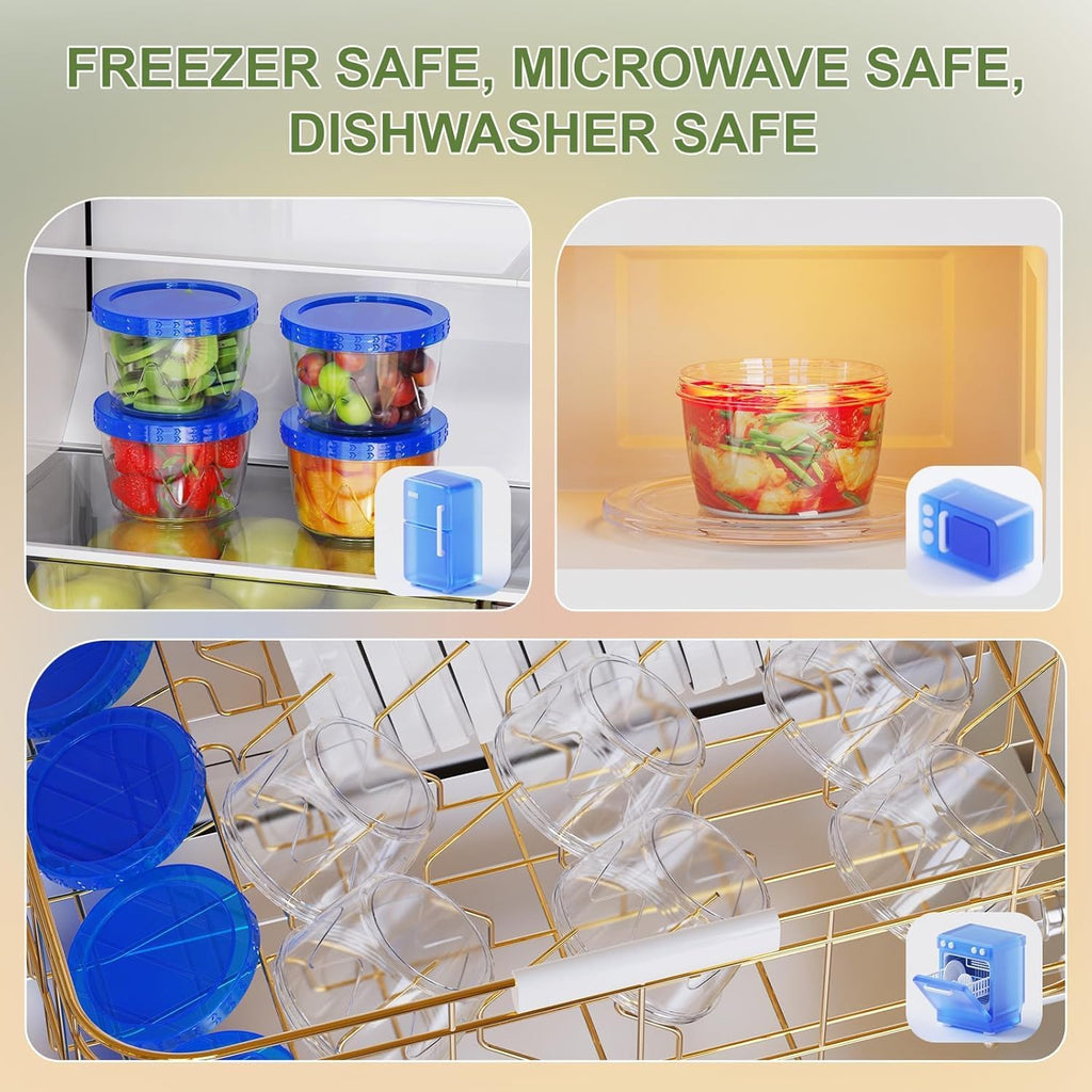 Reusable Freezer Storage Containers with Twist Lids – 12 Pack, 17 oz